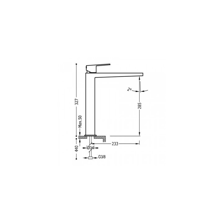 Bateria umywalkowa wysoka Tres Project Tres czarna - sanitbuy.pl