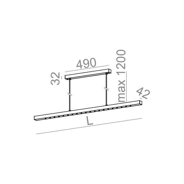 Lampa wisząca AQForm Lens Line zwieszana 118cm, czarny mat- sanitbuy.pl