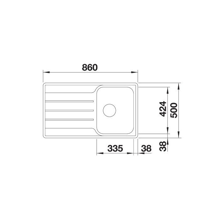 Zlewozmywak stalowy jednokomorowy Blanco Lemis 45 S-IF 86x50 cm z ociekaczem, stal polerowana - sanitbuy.pl