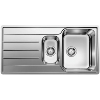 Zlewozmywak stalowy półtorakomorowy Blanco Lemis 6 S-IF 100x50 cm z ociekaczem, stal polerowana - sanitbuy.pl