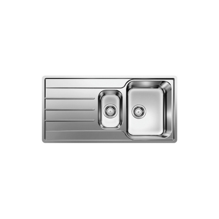 Zlewozmywak stalowy półtorakomorowy Blanco Lemis 6 S-IF 100x50 cm z ociekaczem, stal polerowana - sanitbuy.pl
