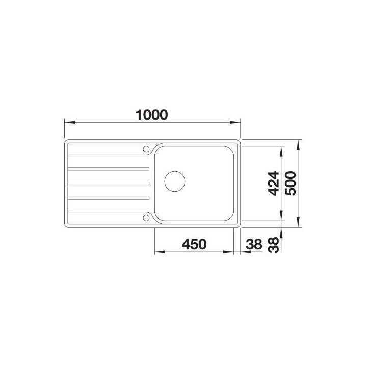 Zlewozmywak stalowy jednokomorowy Blanco Lemis XL 6 S-IF 100x50 cm z ociekaczem, stal polerowana - sanitbuy.pl