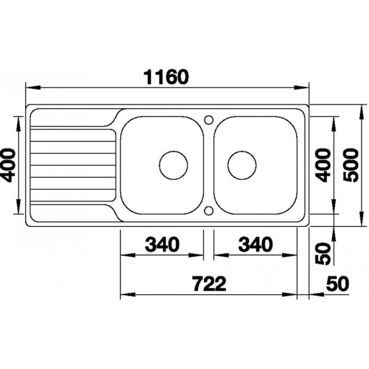 Zlewozmywak odwracalny Blanco Dinas 8 86x50cm stal bez korka automatycznego, stalowy- sanitbuy.pl