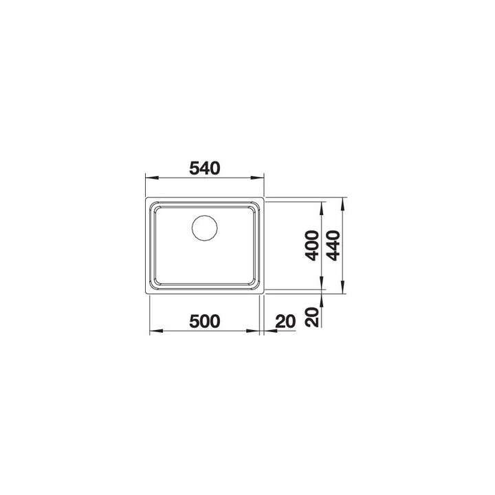 Zlewozmywak stalowy jednokomorowy Blanco Etagon 500-IF 54x44 cm z korkiem automatycznym, stalowy - sanitbuy.pl