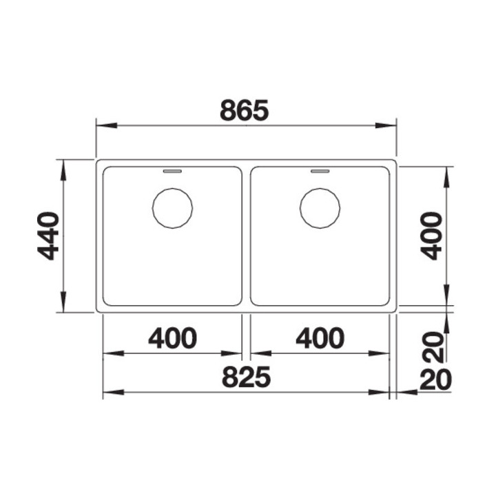 Zlewozmywak stalowy półtorakomorowy Blanco Andano 500/180-U 74,5x44 cm podwieszany, bez korka automatycznego, lewa komora, stalo