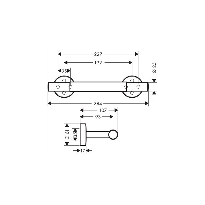 Półka na stopę Hansgrohe antypoślizgowa- sanitbuy.pl