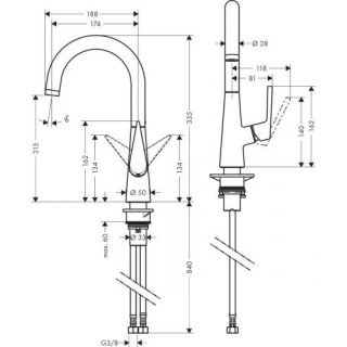 Bateria kuchenna Hansgrohe Talis S 220, jednouchwytowa, chrom- sanitbuy.pl
