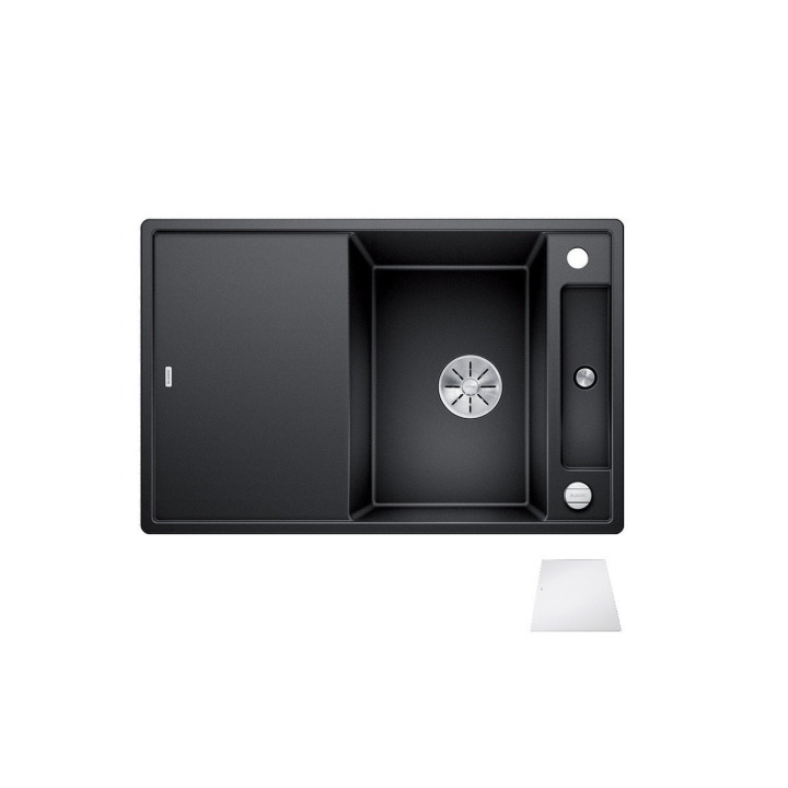 Zlew konglomeratowy + deska drewniana Axia III 45S Blanco Silgranit InFino 510x780 kawowy- sanitbuy.pl