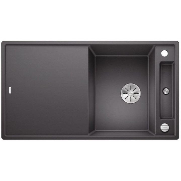 Zlew konglomeratowy + deska drewniana AXIA III 5 S Blanco Silgranit InFino 470x915 mm antracyt- sanitbuy.pl
