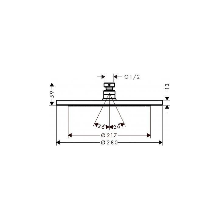 Deszczownica Hansgrohe Croma 280 mm 1jet chrom - sanitbuy.pl
