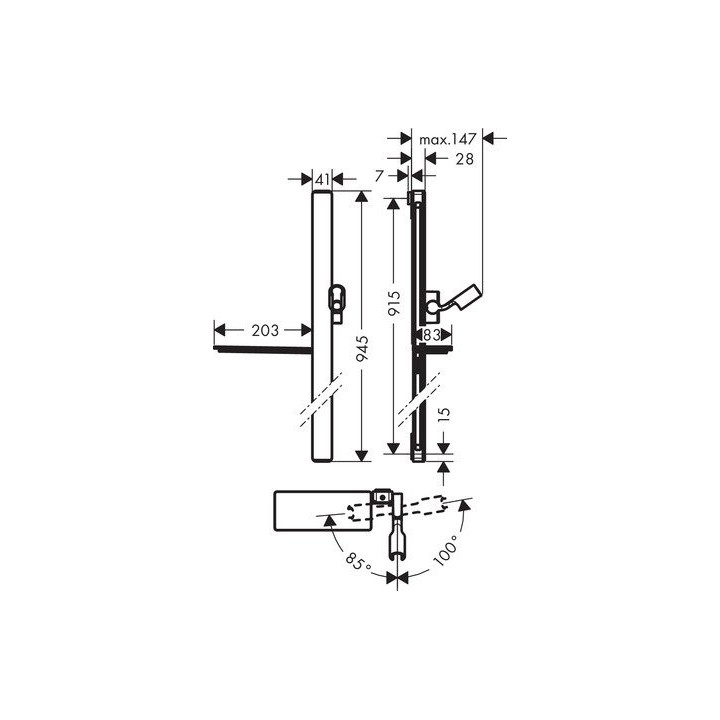 Zestaw Hansgrohe Unica'E drążek prysznicowy 1,5 m biały/chrom - sanitbuy.pl