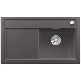 Zlew konglomeratowy ZENAR 45 S Blanco Silgranit komora prawa z korkiem automatycznym antracyt- sanitbuy.pl