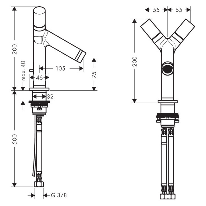Bateria umywalkowa Axor Starck dwuuchwytowa- sanitbuy.pl