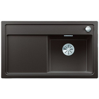 Zlew konglomeratowy ZENAR 45 S Blanco Silgranit komora prawa z korkiem automatycznym muszkat- sanitbuy.pl