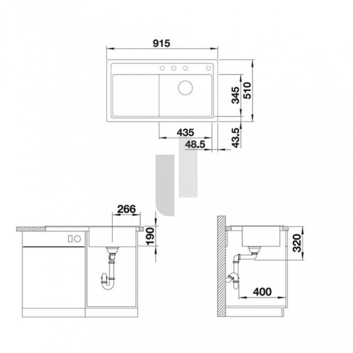 Zlew konglomeratowy ZENAR 45 S Blanco Silgranit komora lewa z korkiem kawowy - sanitbuy.pl