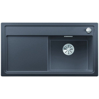 Zlew konglomeratowy ZENAR 5 S InFino Blanco Silgranit komora prawa z korkiem kawowy - sanitbuy.pl