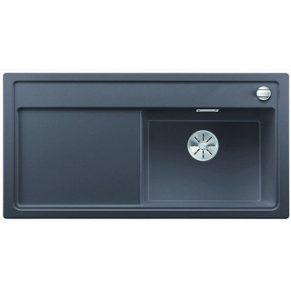 Zlew konglomeratowy ZENAR XL 6 S InFino Blanco Silgranit komora prawa z korkiem antracyt- sanitbuy.pl