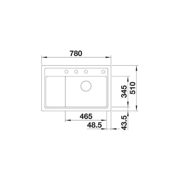 Zlew konglomeratowy ZENAR XL 6 S InFino Blanco Silgranit 780x510mm komora lewa z korkiem kawowy- sanitbuy.pl