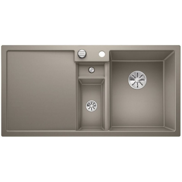 Zlew konglomeratowy COLLECTIS 6 S InFino Blanco Silgranit 1000x510mm komora prawa z korkiem szampan- sanitbuy.pl