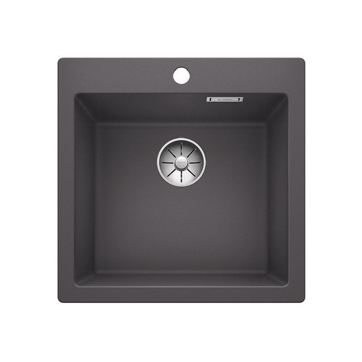 Zlew konglomeratowy Pleon 5 Blanco Silgranit 515x510 mm korek InFino z sitkiem, antracyt- sanitbuy.pl