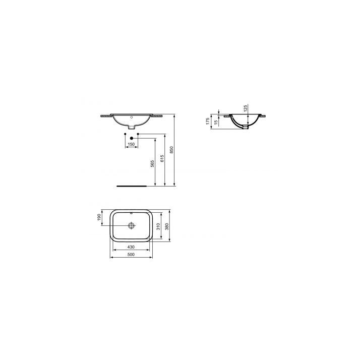 Ideal Standard Connect umywalka 50 cm wpuszczana w blat biała E505701- sanitbuy.pl