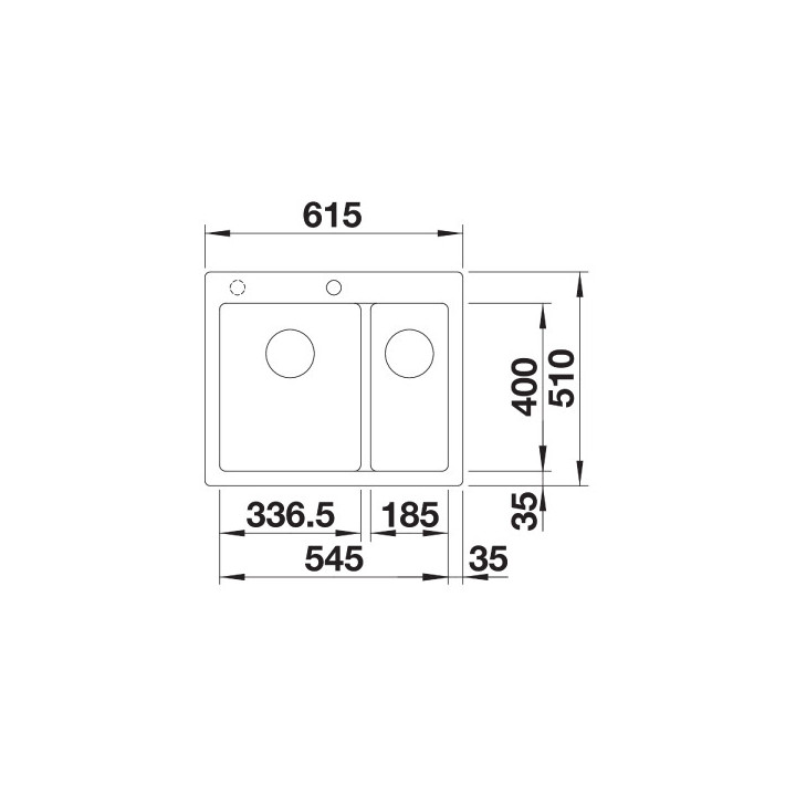 Zlew konglomeratowy Pleon 5 Blanco Silgranit 515x510 mm korek InFino z sitkiem, kawowy- sanitbuy.pl