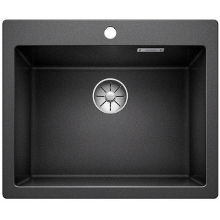 Zlew konglomeratowy Pleon 5 Split Blanco Silgranit 615x510 mm 2x korek InFino z sitkiem, kawowy- sanitbuy.pl