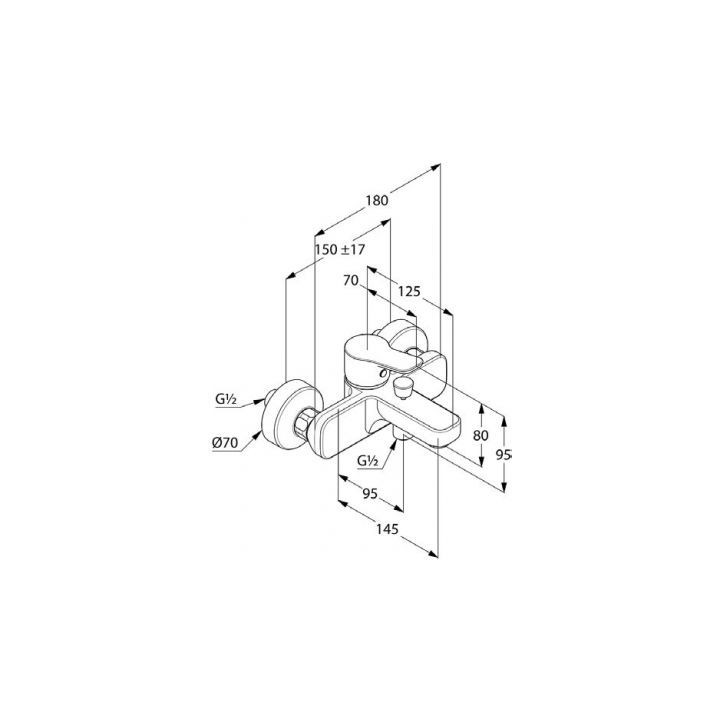 Kludi Pure&Easy bateria wannowo-prysznicowa ścienna chrom - sanitbuy.pl