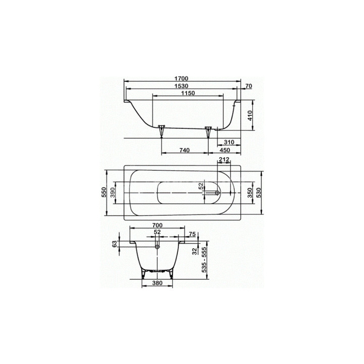 Wanna stalowa Kaldewei Saniform Plus 363-1 170x70 cm- sanitbuy.pl