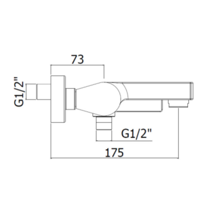 Bateria wannowa Paffoni Tango ścienna korpus, chrom- sanitbuy.pl
