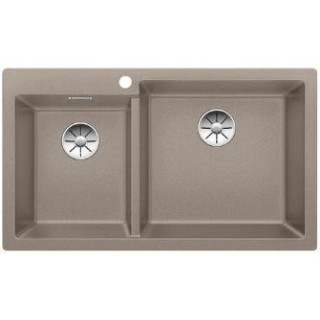 Blanco Pleon 9 Zlewozmywak granitowy Silgranit PuraDur dwukomorowy 86x50 cm bez korka automatycznego, szampan- sanitbuy.pl