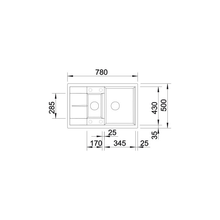 Zlewozmywak Do zabudowy 78x50 cm Blanco METRA 6 S Compact, szampan- sanitbuy.pl