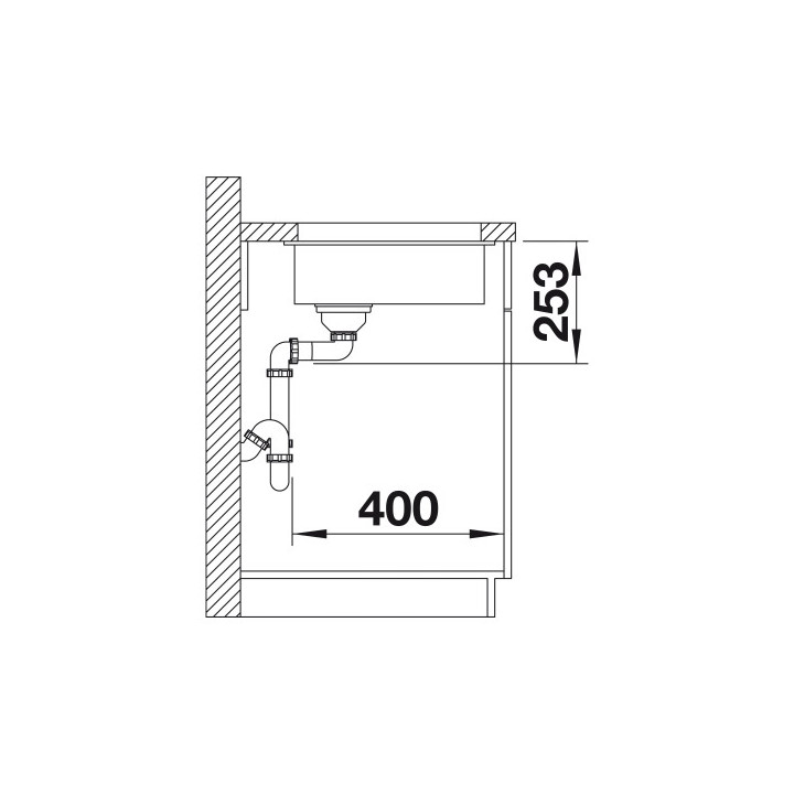 Zlewozmywak Blanco Subline 160-U Siligranit PuraDur 19x40cm bez korka automatycznego, biały- sanitbuy.pl