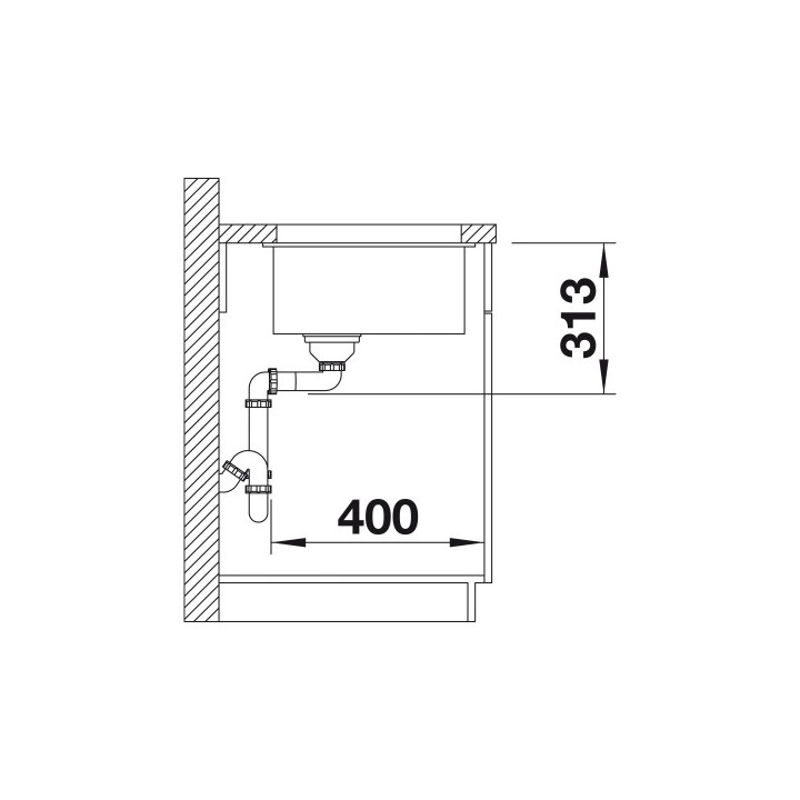 Zlew podblatowy Blanco Siligranit InFino 19x40cm bez korka automatycznego, muszkat- sanitbuy.pl