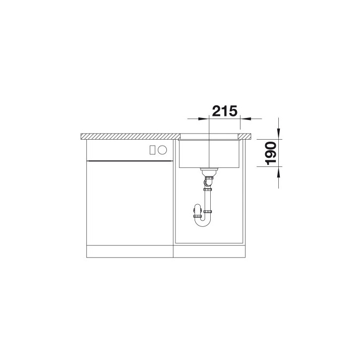 Blanco Subline 400-U bez korka automatycznego, z korkiem INFINO szarość skały- sanitbuy.pl