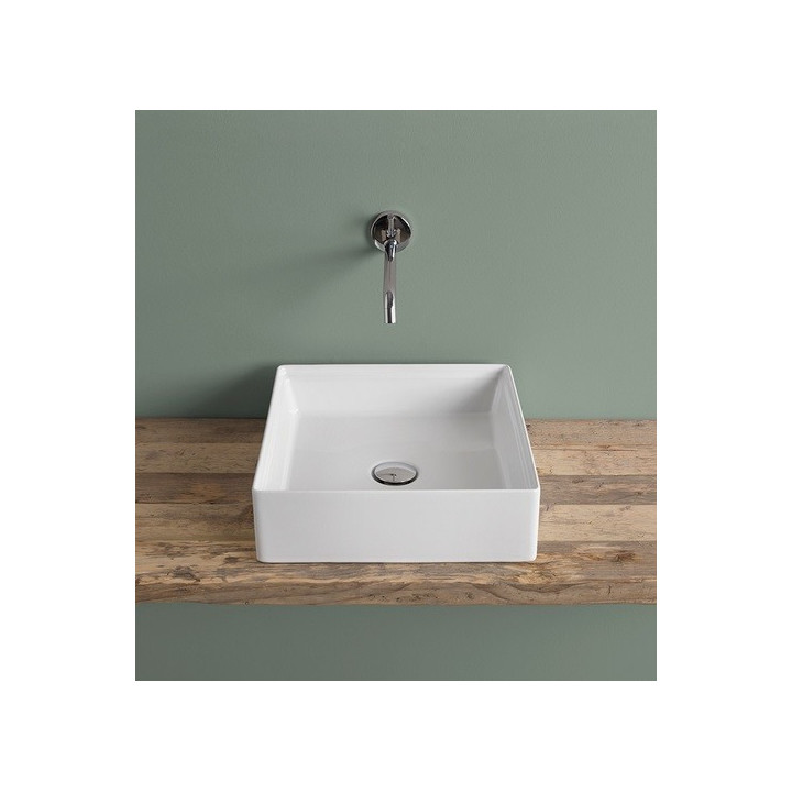 Umywalka Artceram Scalino, stawiana na blat, 38x38 cm, grey olive