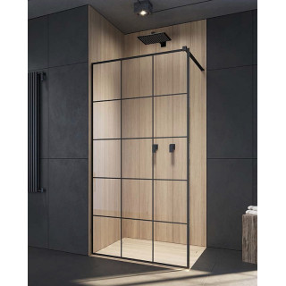 Kabina prysznicowa Walk-In Radaway Modo New Black II Factory 50, szkło przejrzyste, wys. 200cm, profil czarny- sanitbuy.pl