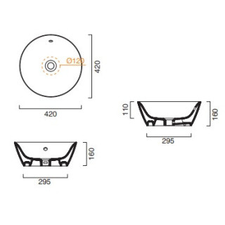 Umywalka nablatowa Catalano Velis, okrągła, 42cm, biały