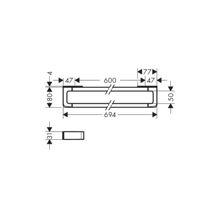 Wieszak na ręczniki  Hansgrohe Axor, 600 mm, chrom