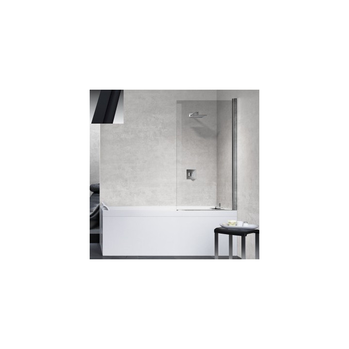 Parawan nawannowy Novellini Young 2.0 70x150cm, szkło przezroczyste, profil czarny