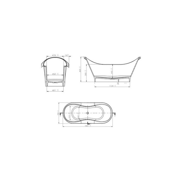 Wanna wolnostojąca, Sanitti UNO XL, 1820x768x805, bez przelewu, biały połysk, Nr. kat. 110 111 00
