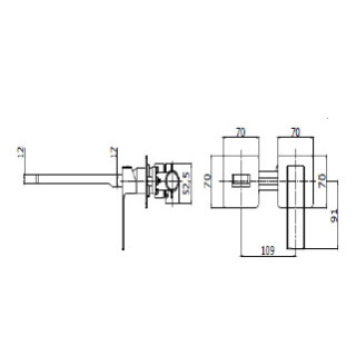 Bateria umywalkowa Paffoni Elle-Effe podtynkowa zespolona 200 mm, czarny, EL105NO70, Nr. kat. EL/EF105NO70