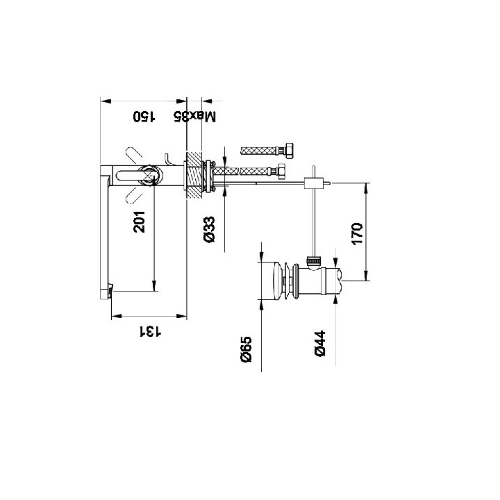 Bateria umywalkowa Kohlman Boxine, chrom