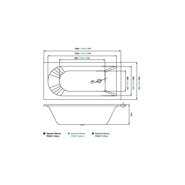 Wanna tradycyjna Massi Perso 170cm, biały