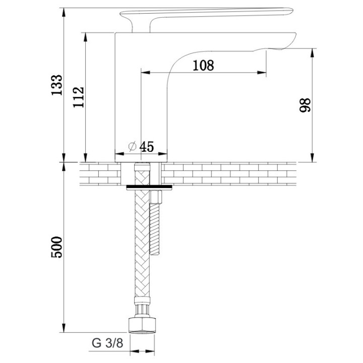 Bateria Kohlman Experience Gray 1-otworowa umywalkowa, grafit