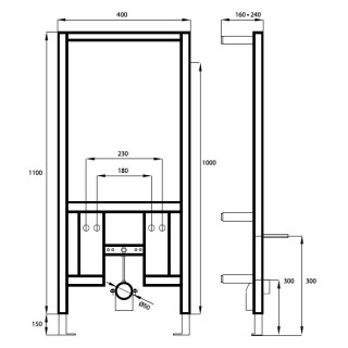 Stelaż podtynkowy do bidetu Massi Rino
