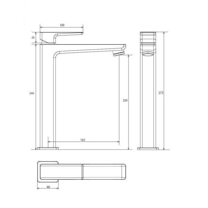 Bateria umywalkowa Omnires Parma, czarna