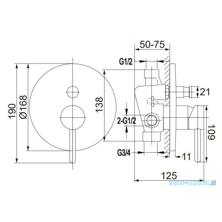 Zestaw wannowy podtynkowy punktowy Omnires Y