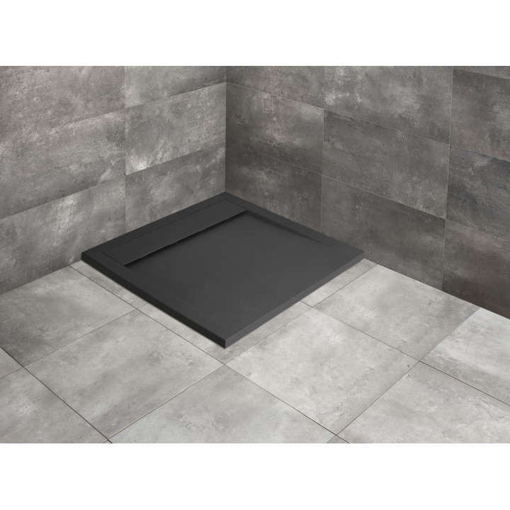 Brodzik Radaway Teos C, 90x90, antracytowy