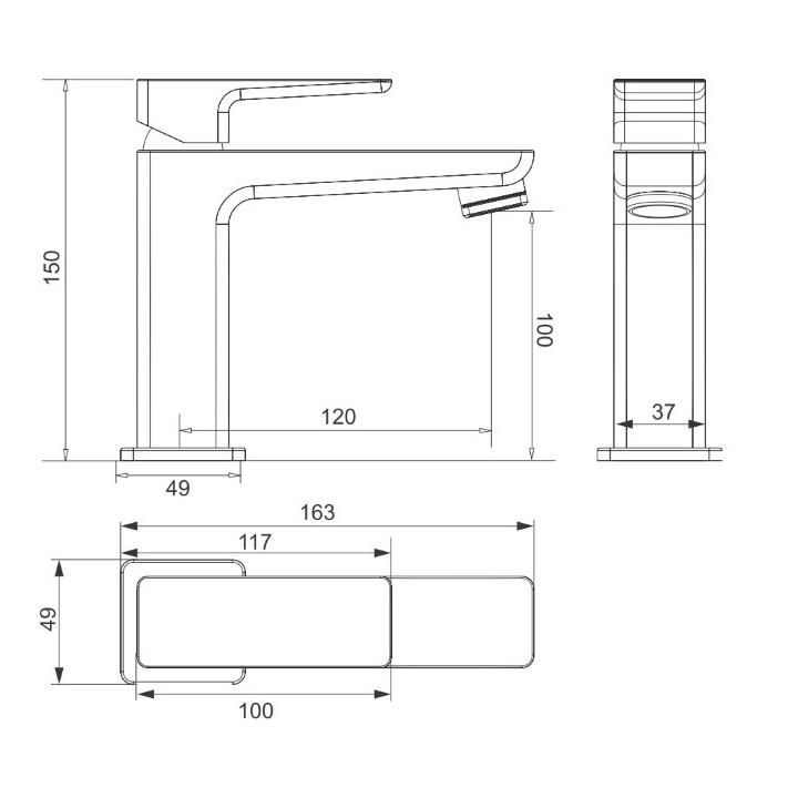 Bateria umywalkowa Omnires Parma czerń